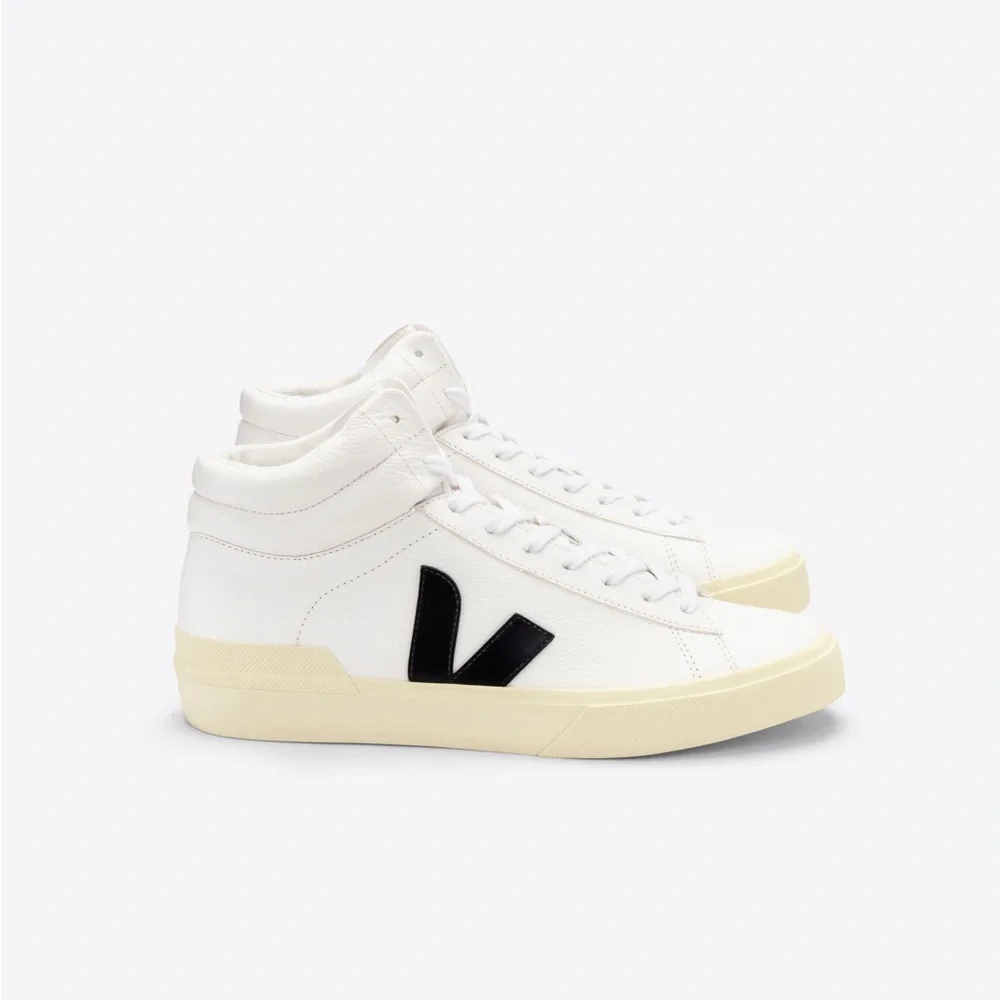 Veja Minotaur High Top Sneakers in Black and White